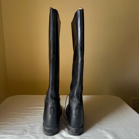 Tall Black Leather Riding Boots Size 7 by The Effingham Bond Boot Co Style 200L - Picture 8 of 12